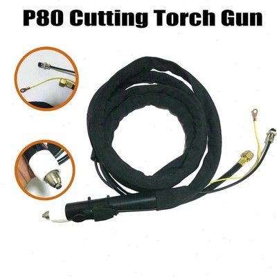 P80 Plasma Cutting Torch Gun Completed Set Pilot Arc 5M & 13Ft Stright Pencil HQ