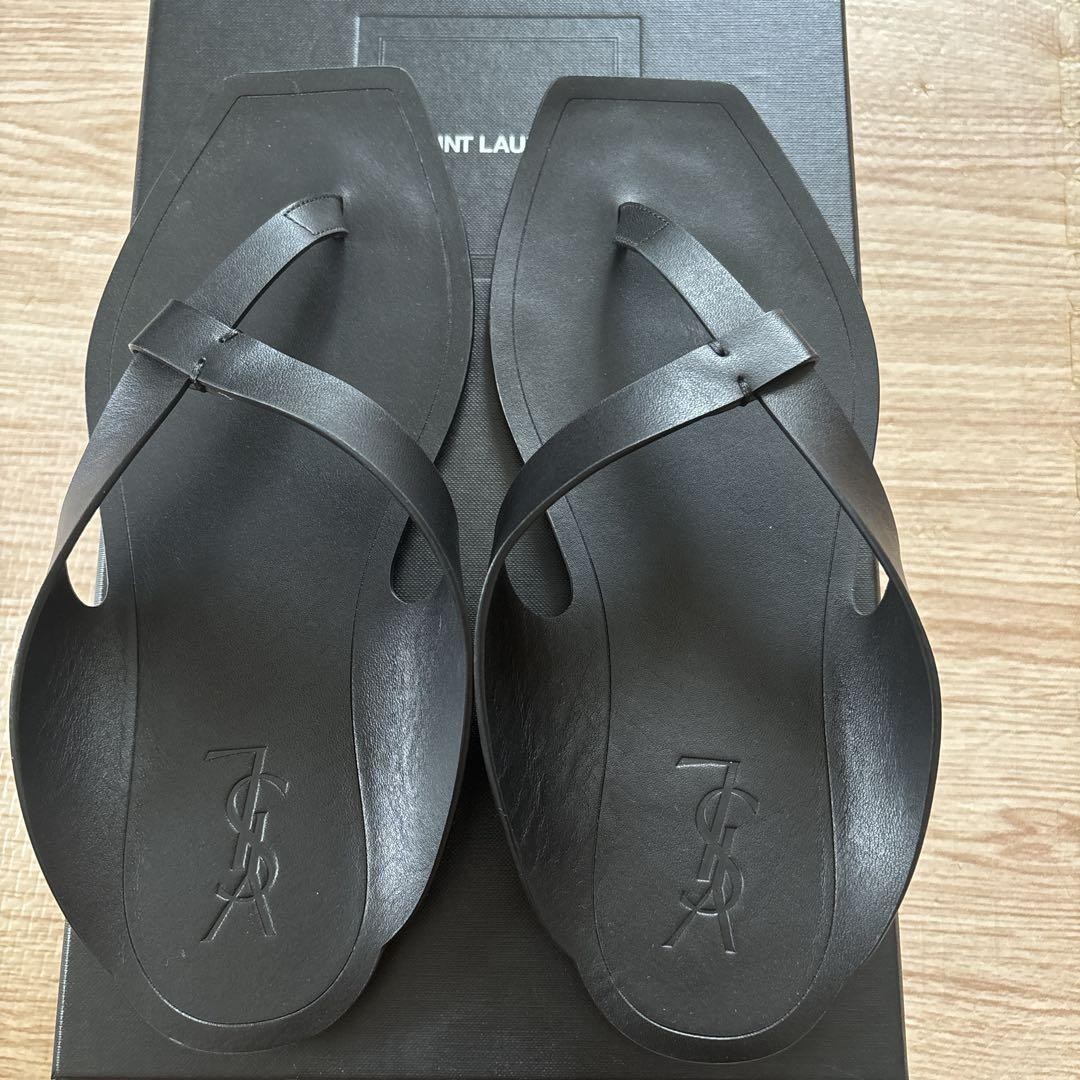 Sandali Saint Laurent perizoma neri taglia 40 donna autentici senza scatola