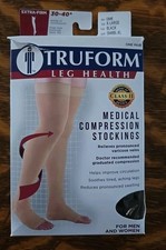 Truform 30-40 mmHg Compression Stockings for Men  Women X-Large Black - EXC