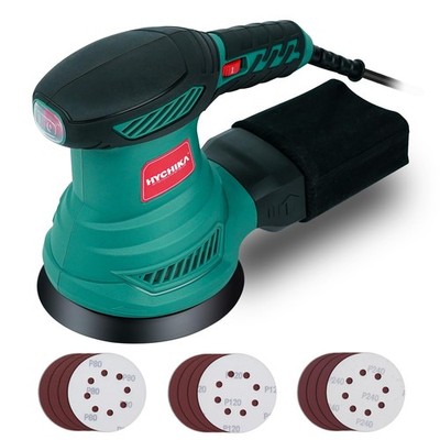 HYCHIKA 5-Inch Random Orbital Sander, 13000RPM Electric Palm Sander with 6 Varia