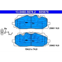 ATE BremsbeläGe Bremsbelegsatz Vorne FüR Audi A4 Avant Q7 VW Touareg