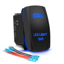 LED Light Bar Rocker Switch 5Pin Laser On/Off Blue LED Light 20A/12V 10A/24V ...