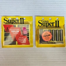 Schick Super II Twin Blade Cartridges Teflon Coated Edges Vintage Razors
