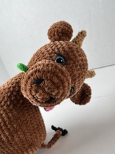 Handmade Crochet Bull Cow Plush Amigurumi Style Soft Yarn Stuffed Animal