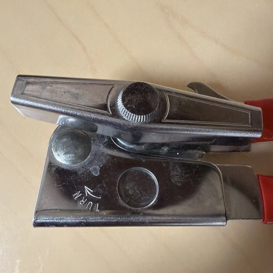 Vintage Swing Away Can Opener Bottle Opener Red Grips Manual 7" USA - Image 4 of 4