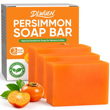 3 Pack Natural Persimmon Soap Bar for Body Odor Control - Targets Old People