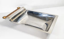 Mid-Century Modern Hollywood Regency Art Deco Decorative Bowl Brass Faux Wood