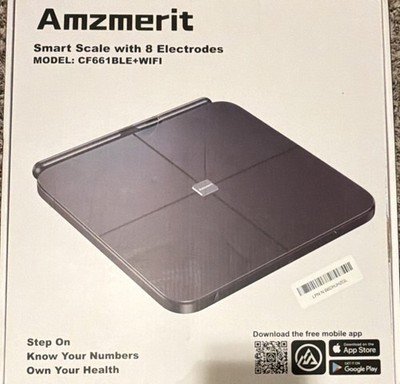 Amzmerit CF661BLE+WIFI Smart Body Fat Scale, Bluetooth/Wi-Fi, Black