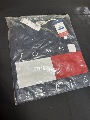 Tommy Jeans Blue Flag Logo Graphic Print T-Shirt Short Sleeve Crew Neck XL