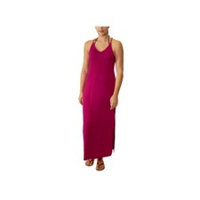 Miken Swim Cover Up Dress Womens Size L Boysenberry Maxi Spaghetti Strap Beach
