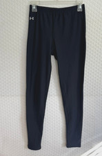 Under Armour Womens Black Cold Gear Athletic Leggings Mid Rise Athleisure Sz M