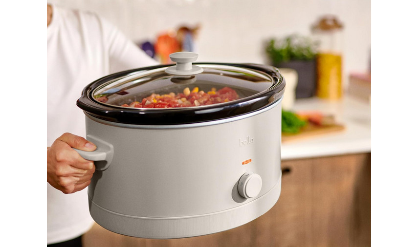 bella 6.0 Qt Manual Slow Cooker, Ceramic Nonstick Coating,3 Temp Setting Oatmilk