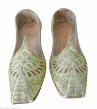 Men Shoes Jutties Indian Mojaries Handmade Leather Khussa Wedding Punjabi US 9
