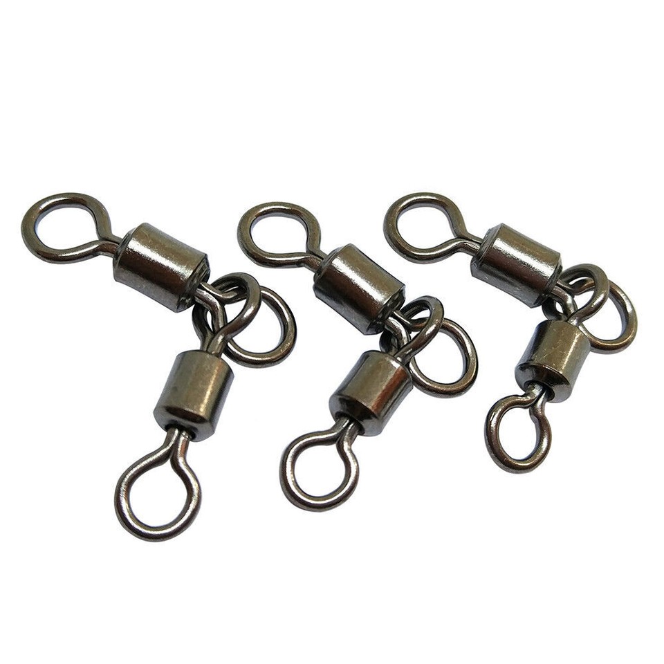 50/100/200 3 Way Fishing Swivel Slid 3-Way T Turn Swivel Typing Double Drop Rigs