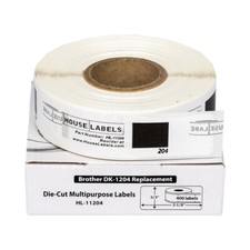 Non-OEM Fits BROTHER DK-1204 Labels 2/3" x 2-1/8" - 1 Roll of 400