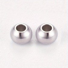 about 500pcs Tarnish Resistant 304 Stainless Steel Smooth Round Spacer Beads