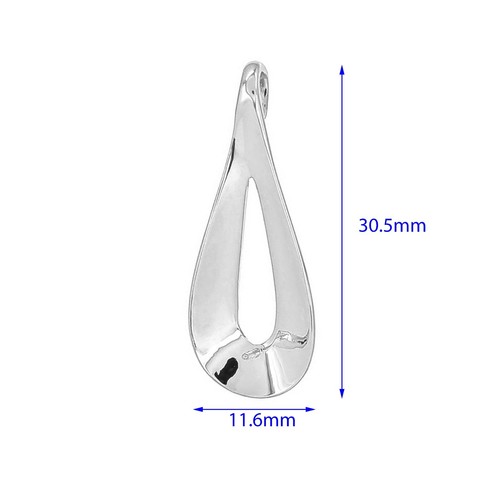 Fine Sterling Silver Teardrop Pendant Bail with Pearl Holder Bead Cup Pin #99358 - Picture 4 of 4