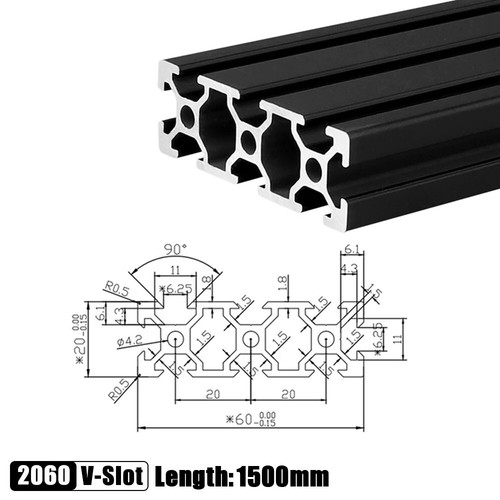 2060 V-Steckplatz Aluminiumprofil Extrusion 600-1500 mm Linearschiene für CNC 3D-Drucker - Bild 30 von 30