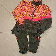 Vintage 80s 90s AVIAT SPORTIF FRANCE Pink Windbreaker Track Suit Medium Petite