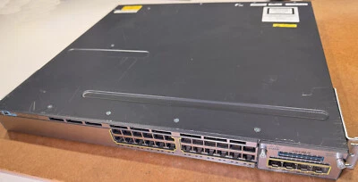 Switch Ethernet Cisco Catalyst 3750X WS-C3750X-24P 24 Ports PoE+ GigaBit - Photo 1/4