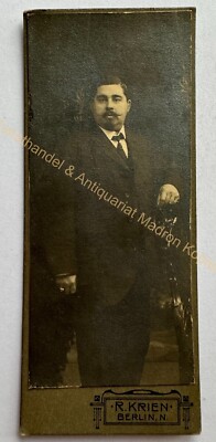 orig. CDV Foto Fotografie Bild alt Herr Mann Mode um 1910 Krien Berlin