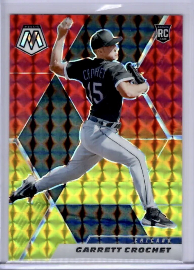 2021 PANINI MOSAIC GARRETT CROCHET Chicago White Sox RC 60/64 RED & YELLOW PRIZM