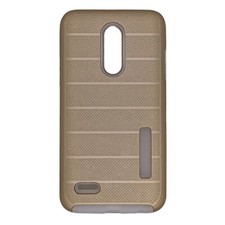 Funda con rayas cruzadas dorada para LG K10 2018/K30