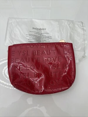 Yves saint Laurent YSL Kosmetik Tasche In Rot Lack Neu Original - Bild 1 von 4