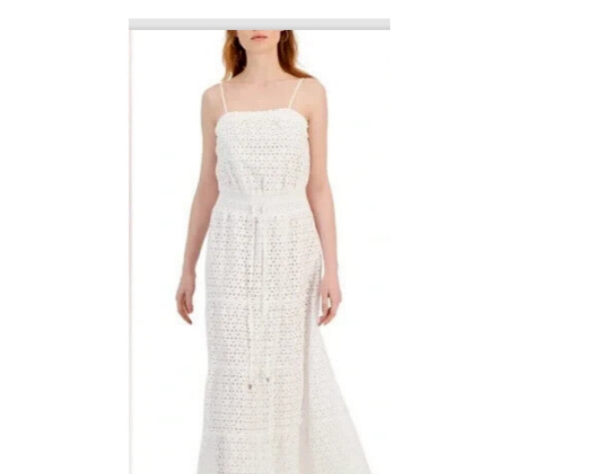 I.n.c. International Concepts Women's Cotton Eyelet Maxi Dress, Created for Macy's - Bright White - Size S I.n.c. International Concepts Women's Cotton Eyelet Maxi Dress, Created for Macy's - Bright White - Size S