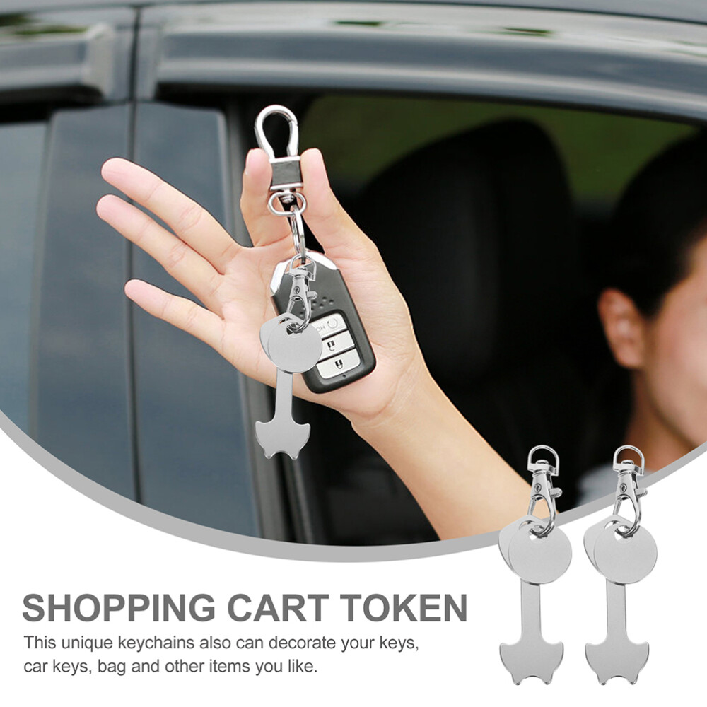Metal Cart Quarter Keychain 12-Pack Quarter Holder Keychains