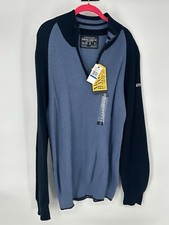 Men's Nautica Jeans Co. 1/4 Zip Front Ribbed Sweater - Size XL - NWT Blue