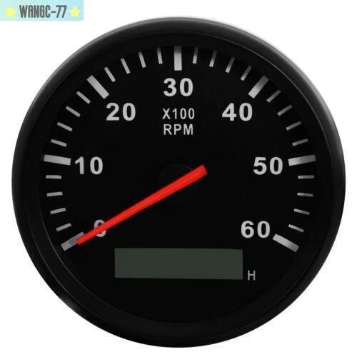 Tacómetro marino para coche medidor de barco reloj digital impermeable 6000 RPM 316L 85 mm Foto 3 de 4