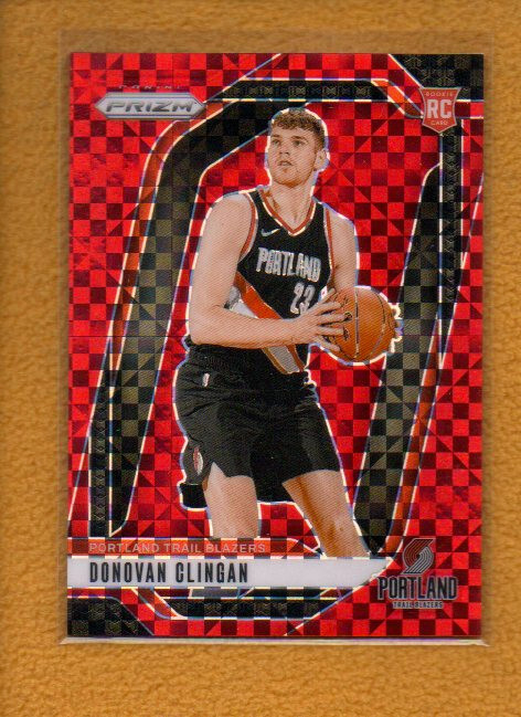 Donovan Clingan 2024-25 Panini Prizm Rookie Red Power Prizm RC #221 Blazers /75