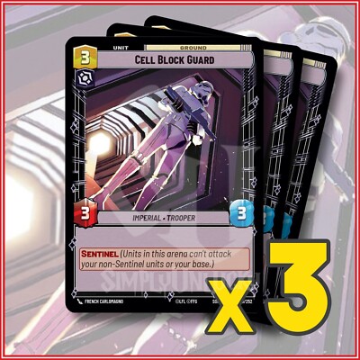 STAR WARS UNLIMITED TCG: Cell Block Guard 229/252 x3 | Spark of Rebellion