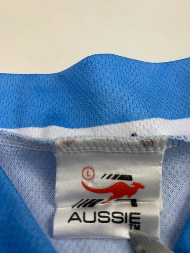 Aussie Mens Blue Zip Up Short Sleeve Work Casual Tee Basic T Shirt Large Biking - Picture 3 of 7
