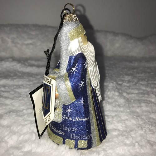 GLITTERAZZI by Joy to the World Jonathan Club Accappatoio Blu Babbo Natale Decorazione Natalizia - Foto 5 di 11
