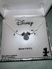 Disney Bowtiful Minnie Mouse Fine Silver Plated Necklace 16 2