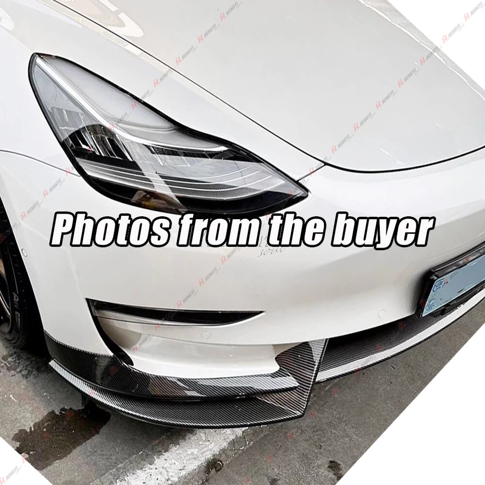 Alerón divisor de labios parachoques delantero estilo carbono para Tesla modelo 3 17-23 estilo GT Foto 2 de 4