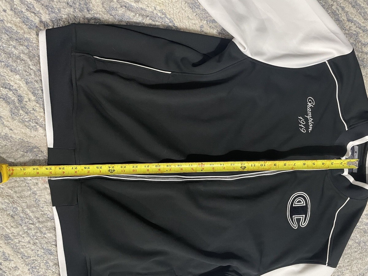Black White Rare Champion 1919 Zip Up Sweater 1919 Full Zip