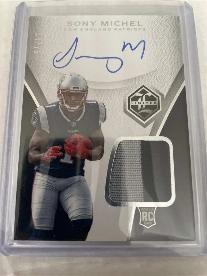 SONY MICHEL 2018 PANINI LIMITED 2 COLOR PATCH ON CARD AUTO #/75 PATRIOTS - Image 2 of 4