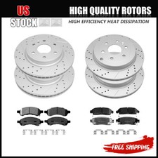 Front & Rear Rotors + Brake Pads for Chevrolet Traverse GMC Acadia Buick Enclave