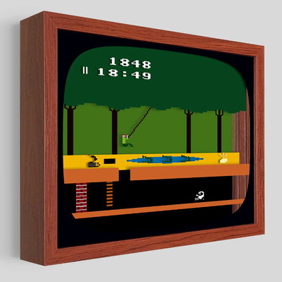 Pitfall Shadowbox Wood Framed Print Poster Figure Activision from Atari 2600