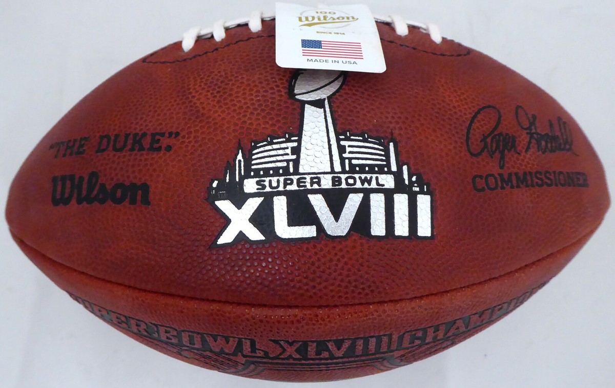 RUSSELL WILSON AUTOGRAPHED LE SB LEATHER FOOTBALL SEAHAWKS