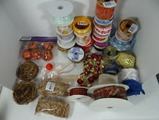 Large Mixed Lot Craft Supplies Ribbon Pumpkins Bird Nests Valentines Ribbon