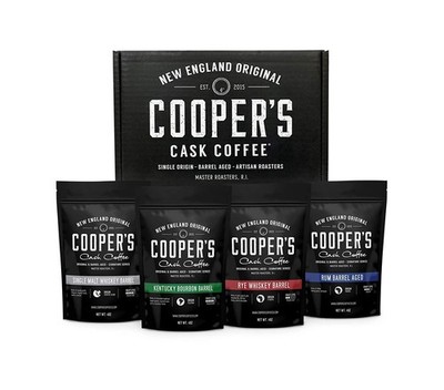 Cooper's Cask 4 Pack Bourbon & Whiskey Barrel Aged Coffee Set BB 06/01/2026