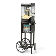 Nostalgia Popcorn Maker Machine - Professional Cart, KPM200CTBK