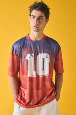 Camiseta Umbro Exclusiva UO 10 Para Hombre Talla Grande Fútbol España Rojo Azul -NUEVA