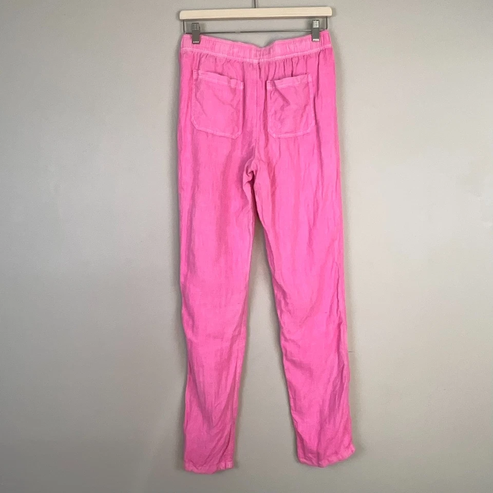 Pantalones de lino de tiro medio Lilly Pulitzer Taron cintura rosa para mujer S Preppy Foto 4 de 4