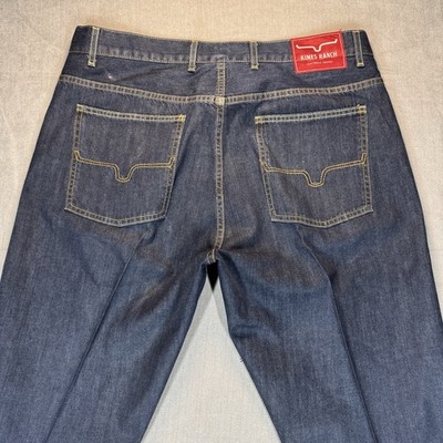 Kimes Ranch Cal Jeans Men 38x32 Straight Leg Western Cowboy Made In USA STARCHED