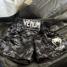 Venum Boxing MMA Muay Thai Shorts Black Gray White